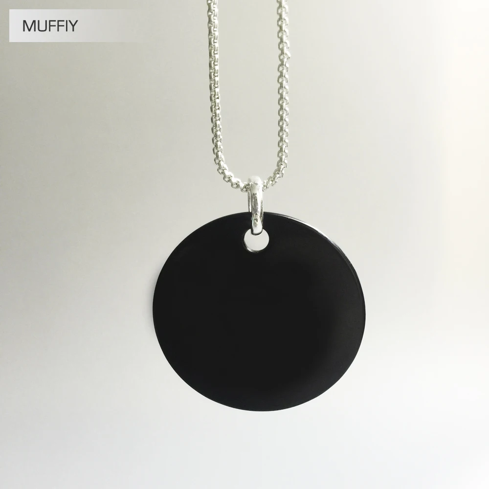 Подвеска в виде диска с черным орнаментом модные блестящие ювелирные украшения