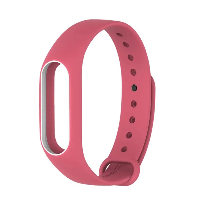 Pink with White Цветной mi band 2 ремешок reloj inteligente высококачественный силиконовый двойной цветной удобный ремешок на запястье для xiaomi mi band 2 - Цвет: Pink with White