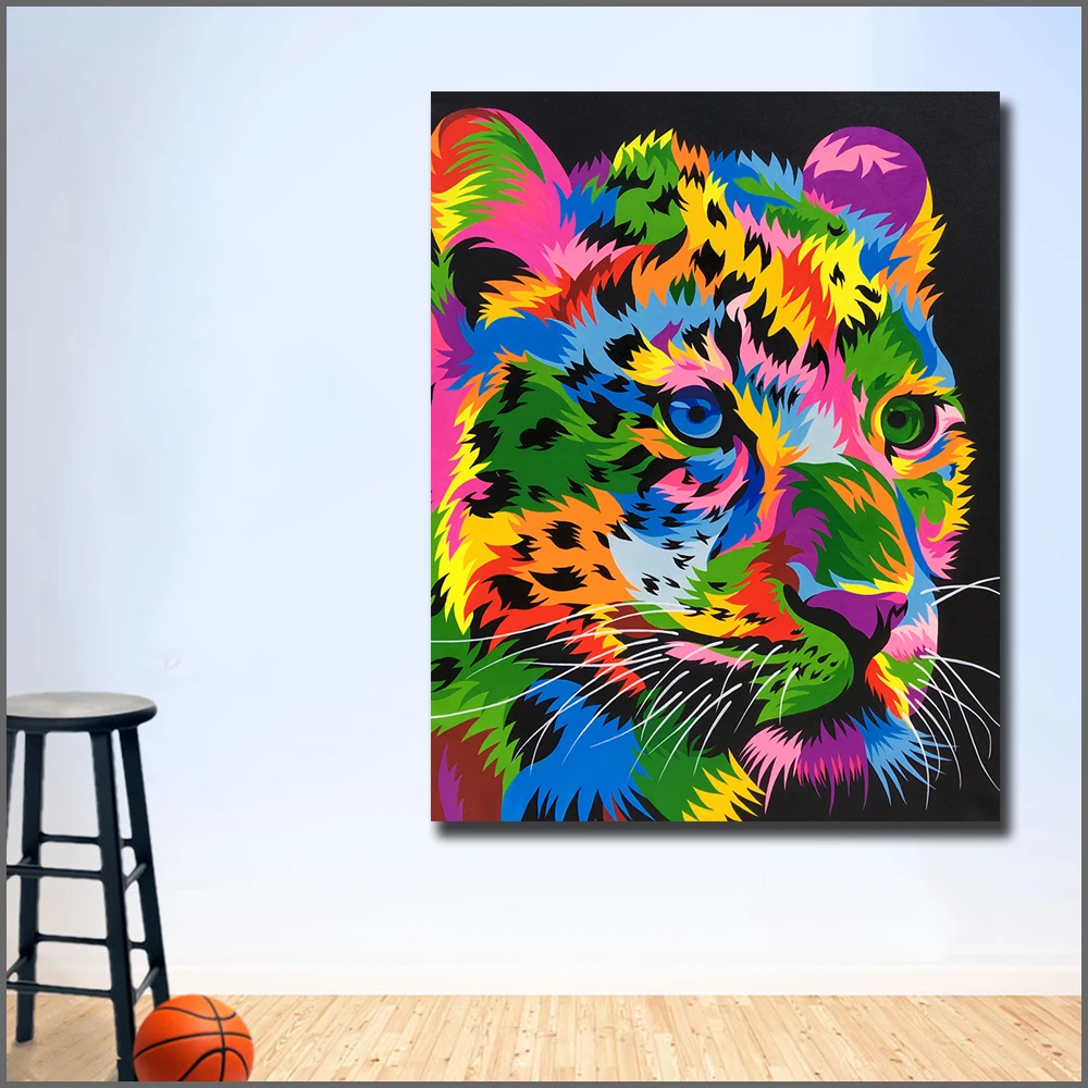 Модные большие размеры с принтом Pop AnimalColors Cheetah настенные картины для гостиной