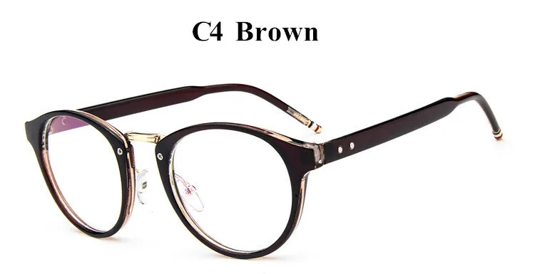 C4 Brown Очки Nerd оптическая оправа очки Gafas Ретро Модные женские очки оправа прозрачные линзы декоративные очки для близорукости - Цвет оправы: C4 Brown