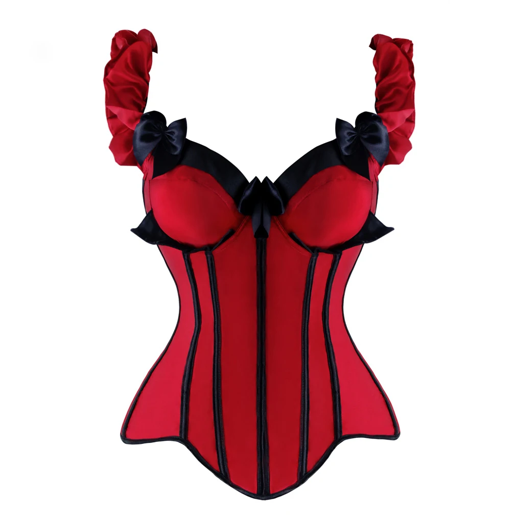 Женский винтажный Атласный Корсет Бюстье Топ с косточками эластичные лямки