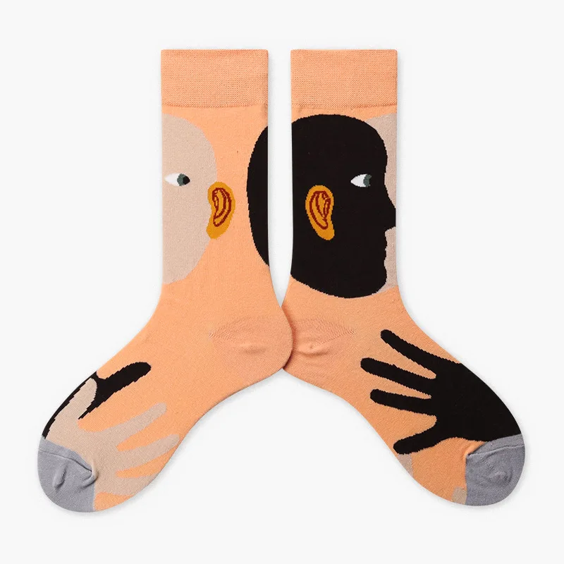 Носки мужские хлопковые в стиле Харадзюку креативные Веселые Смешные Милые