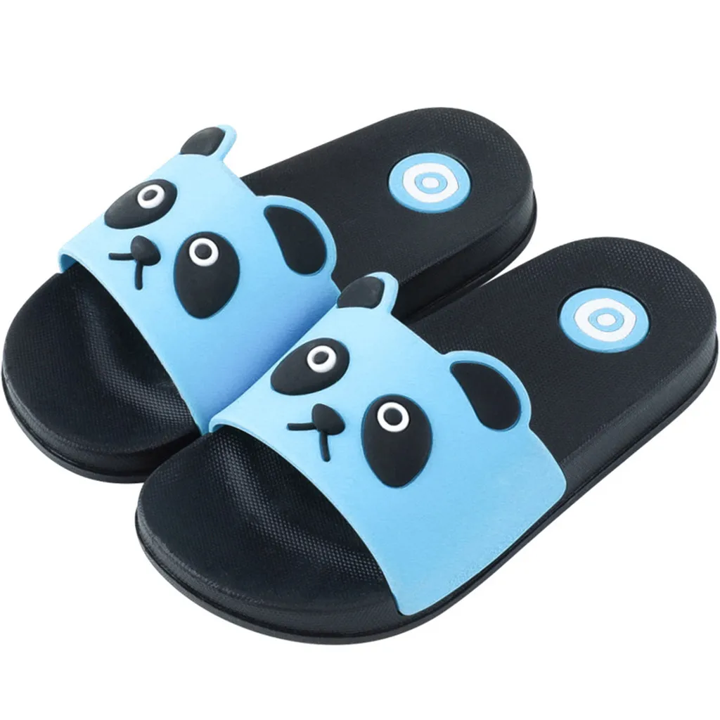 Sky Blue Тапочки; домашние тапочки для маленьких мальчиков и девочек; Семейные тапочки с рисунком кота; пляжные сандалии; Sapatos Infantil Menina; тапочки для девочек - Color: Sky Blue
