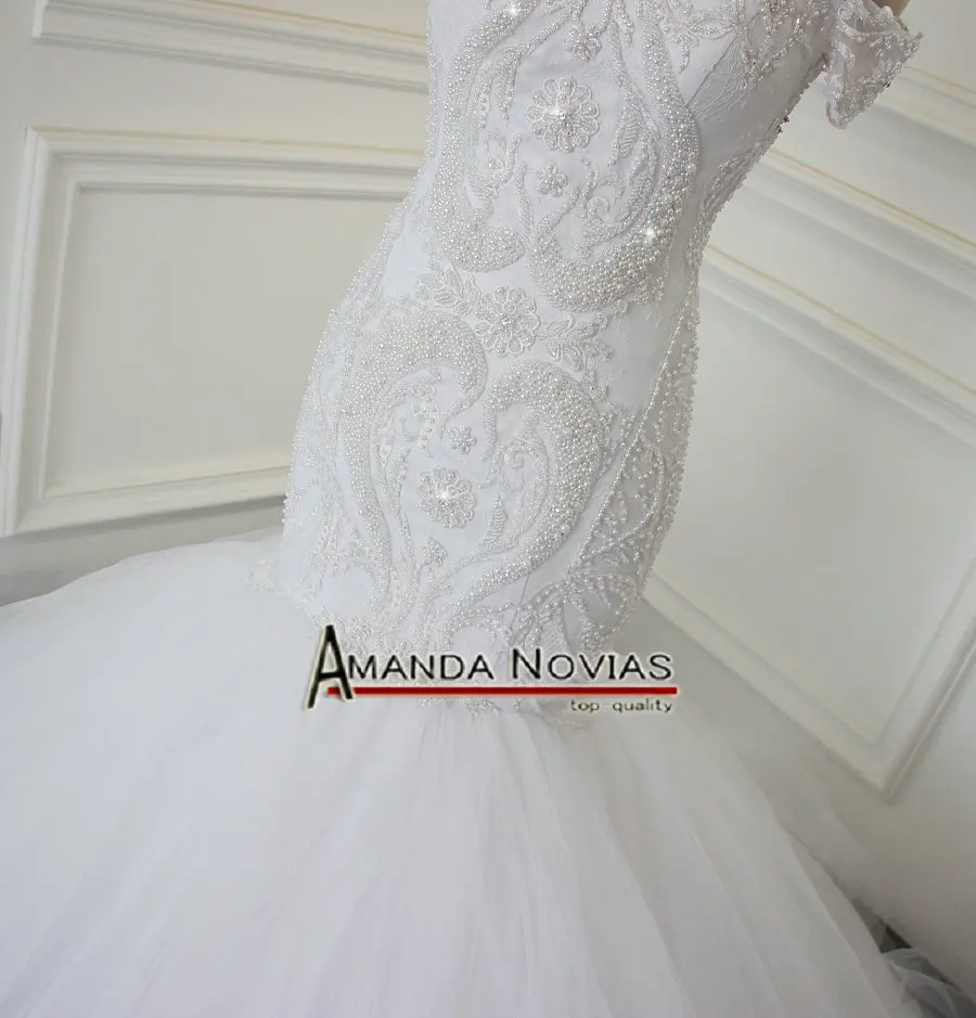 Роскошное платье Русалочки с бусинами 100% реальные фотографии Amanda Novias 2017 | Свадьбы