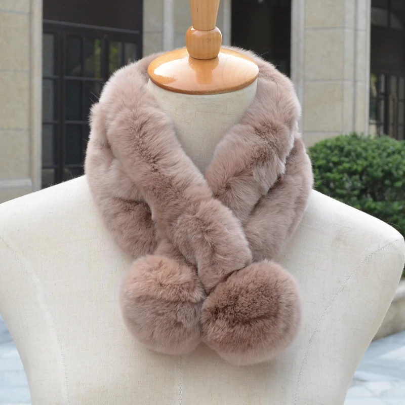 Новый Модный повседневный Женский Детский зимний шарф настоящий мех кролика