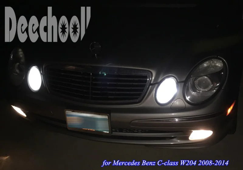 Deecholl 6 шт. Автомобильный светодиодный светильник лампы для Mercedes C-Class W204 2007-2012, Canbus Белый парковочный зазор номерного знака