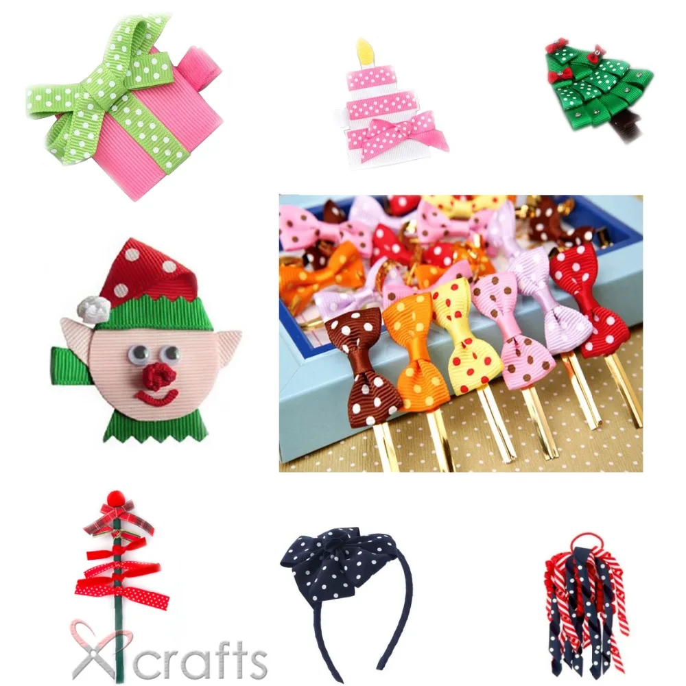 

Grosgrain Ribbon Printed Dots 3/8 Inch 9 MM Black Red Navy White Purple Pink For Diy Hair Bows