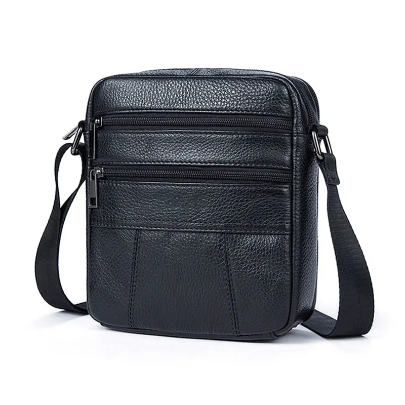 Повседневная мужская сумка TIANHOO деловой чехол из натуральной кожи черные сумки