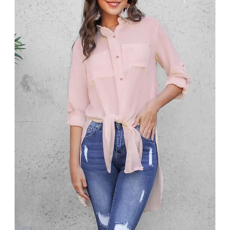 Модные женские туфли отложным воротником длинный рукав пуговицы расщепляется