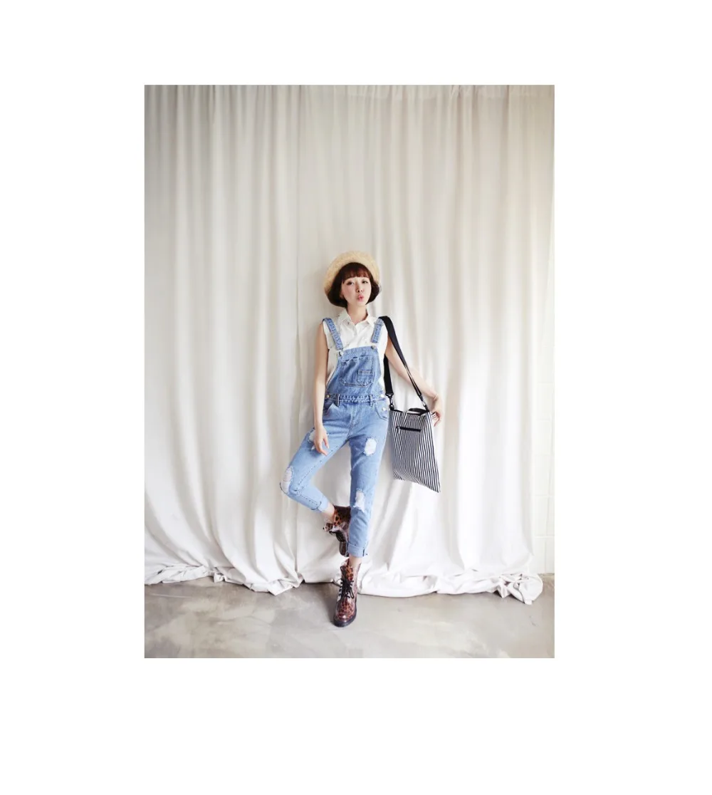 Женский джинсовый комбинезон на бретелях-спагетти | Женская одежда