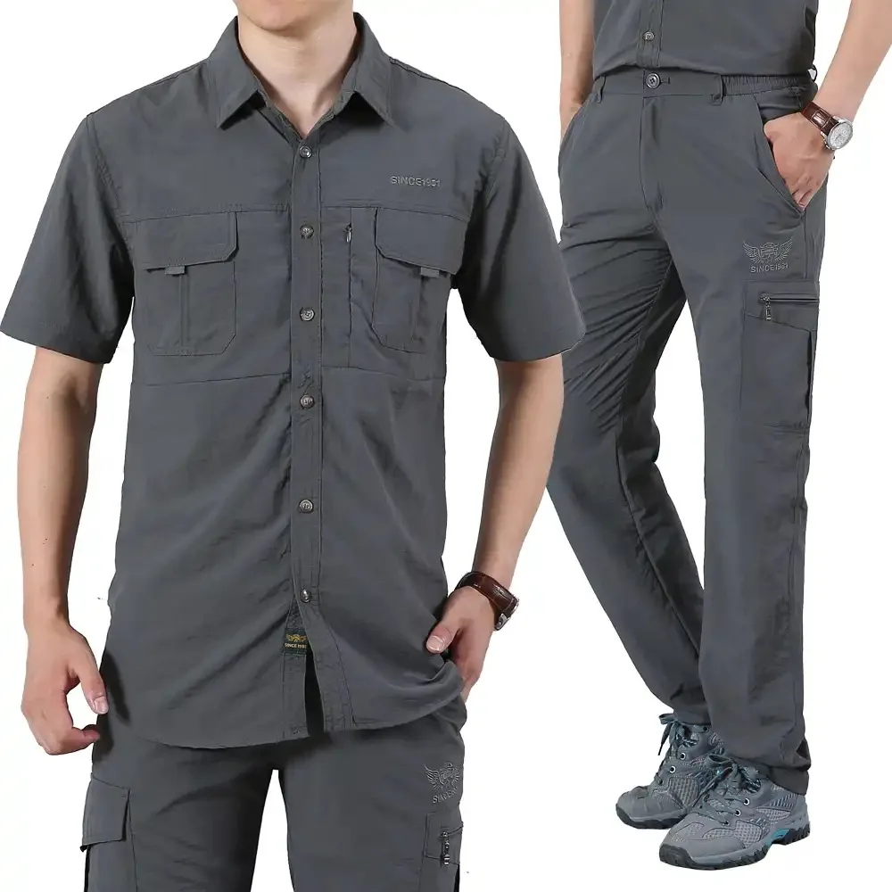 Uniforme Militar Для мужчин тактические футболка с коротким рукавом + штаны костюмы