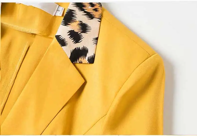 2019 Women's Chic Leopard Short Top Blazer Jacket Single Button Pockets England Style Female Lady Slim Coat Hot Sales C96121Z | Женская