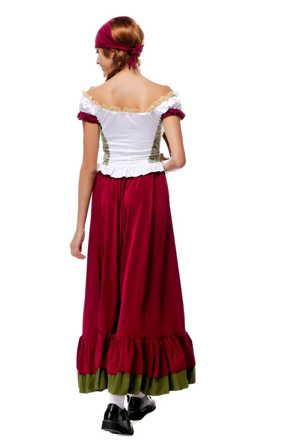 Взрослый Женский Костюм Октоберфест Баварская горничная пива длинное платье