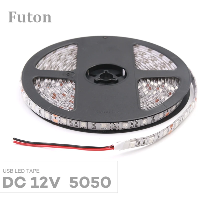 DC12V светодиодный свет полосы SMD5050 Водонепроницаемый гибкий лента для ТВ
