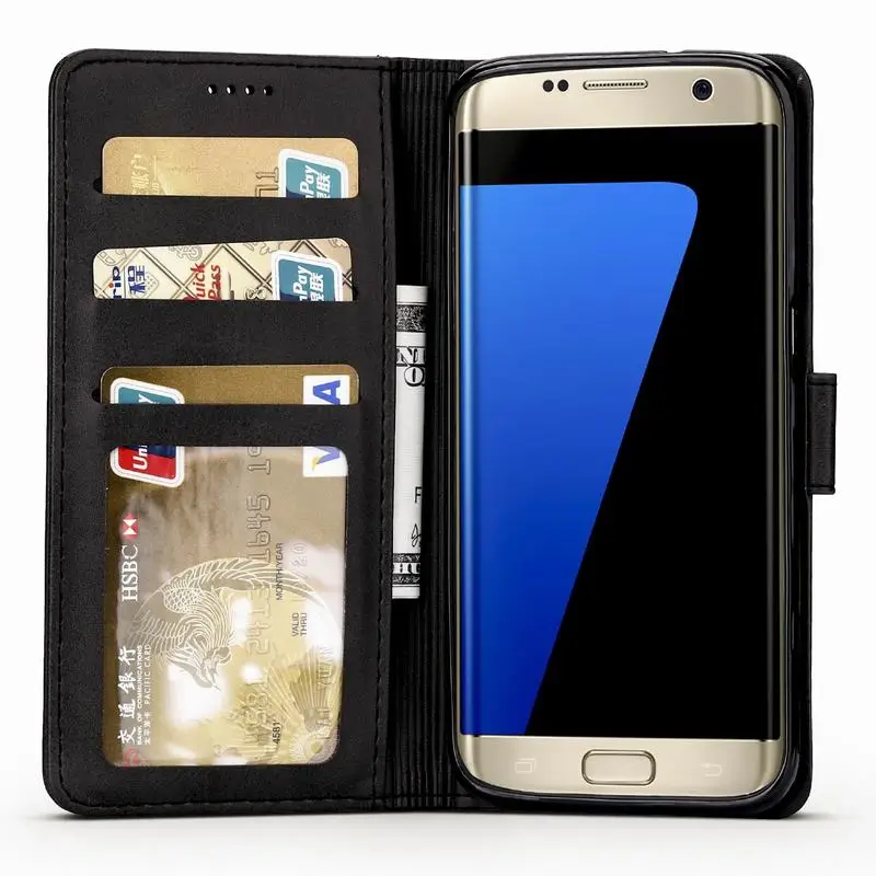 Чехол для Samsung Galaxy S7 Edge кожаный флип чехол Роскошный кошелек Магнитный книжка