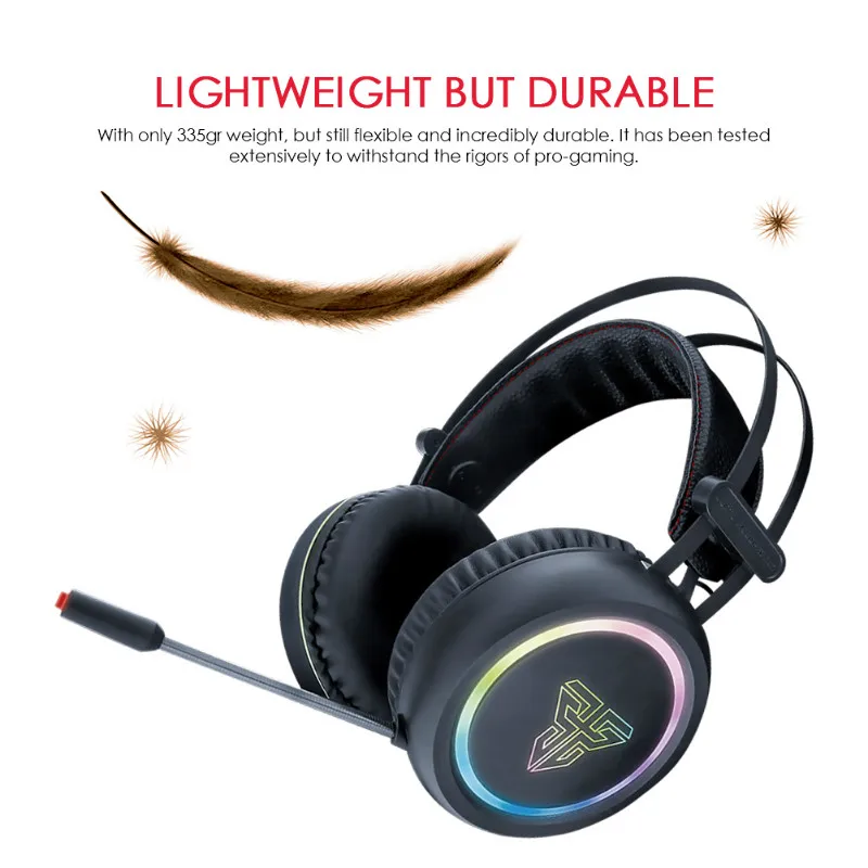 Гарнитура игровые наушники Virtual 7 1 Surround Effect стерео RGB светодио дный LED Игровые USB с