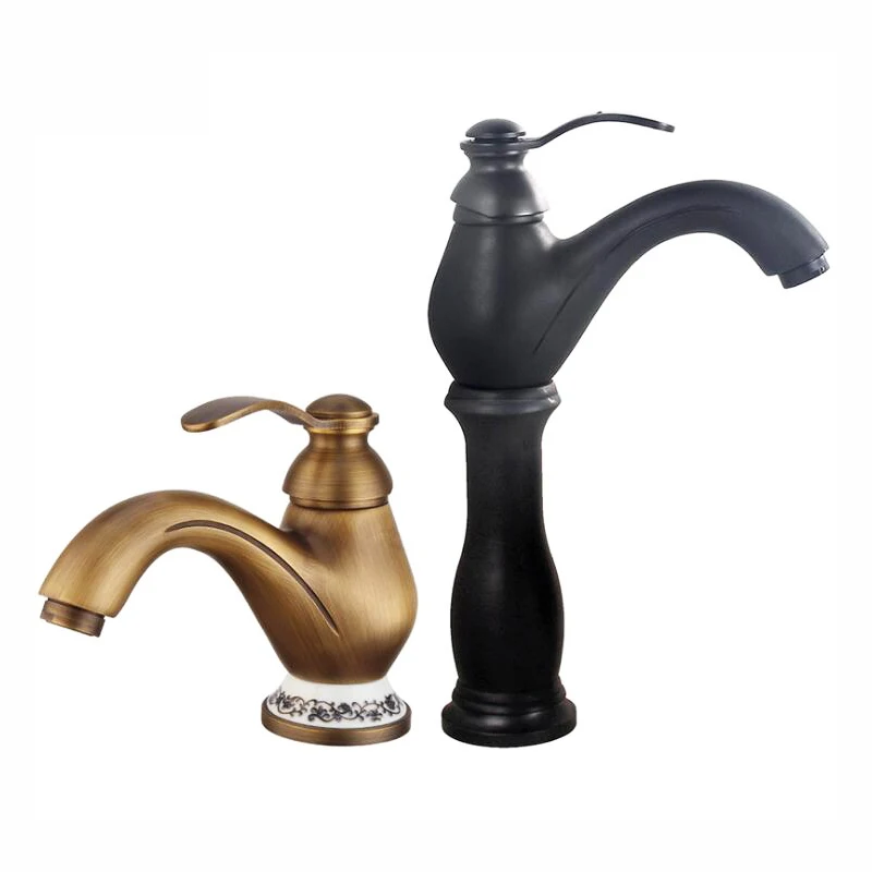 

Бронзовый и черный цвет, латунный материал, устанавливаемый на бортике, холодная и горячая вода, смеситель для туалетной комнаты