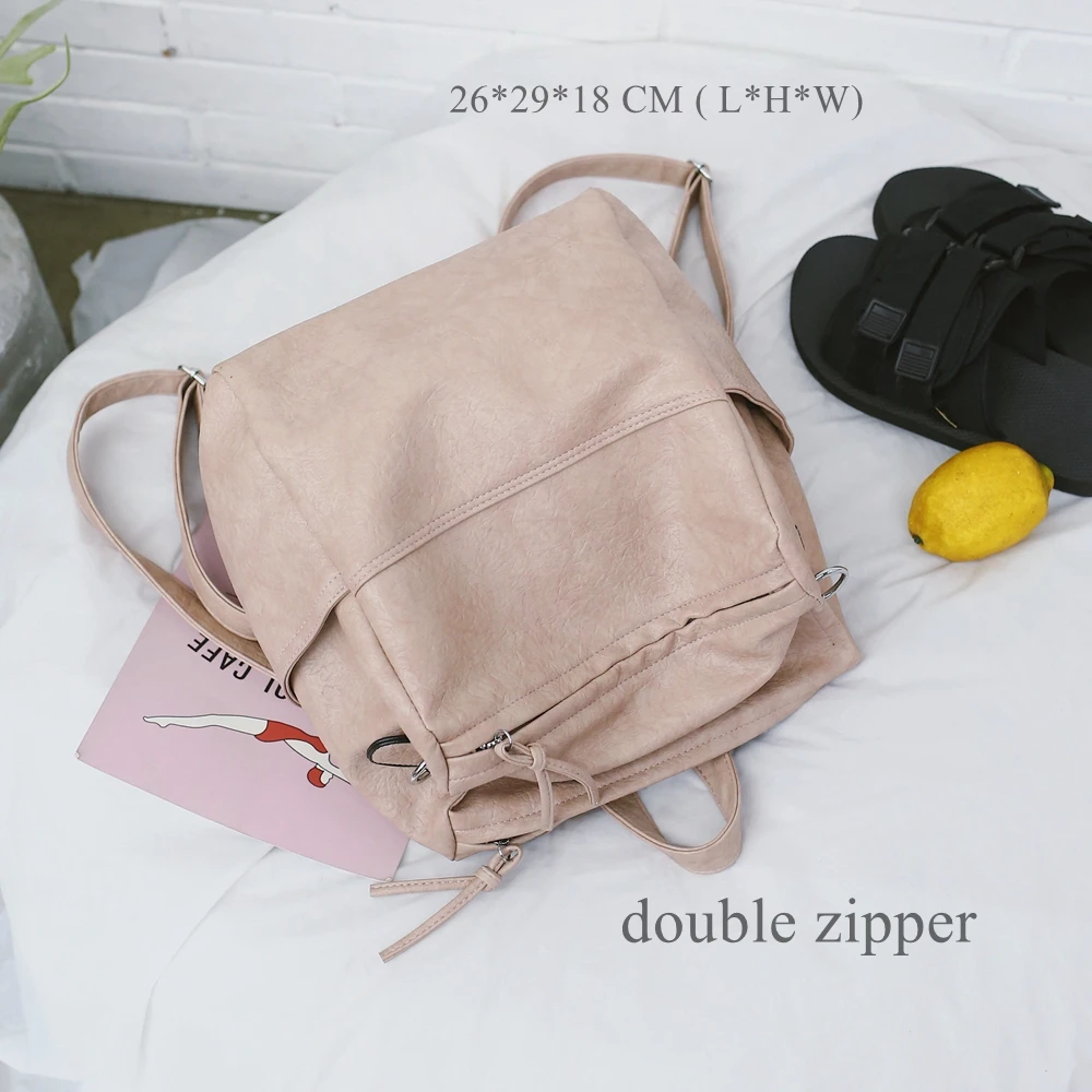 SUNNY SHOP, Модный мягкий кожаный рюкзак, женская школьная сумка через плечо, высококачественный кожаный рюкзак для путешествий, женский рюкзак с несколькими карманами