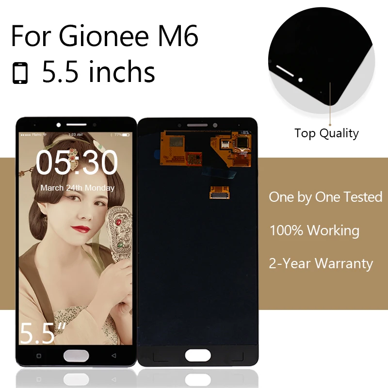 Для Gionee M6 LCD GN8003 дисплей + кодирующий преобразователь сенсорного экрана в сборе