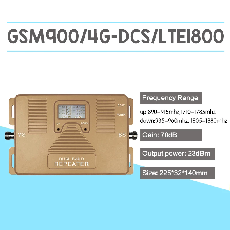 Ретранслятор сигнала Walokcon 4G LTE GSM 900 DCS/LTE 1800 Мобильный усилитель Band 3