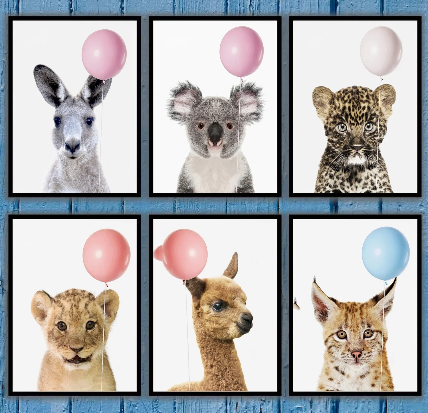

Bubble Gum Animal Series Children's Room Kangaroo Koala Bear Leopard Lion Llama Posters Canvas Art Painting Wall Art