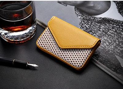 Yellow 034CC Bisi goro,, модный, в горошек, бизнес, держатель для кредитных карт, на застежке, защитный банк, porte carte de visite, Женский кошелек для карт - Цвет: Yellow 034CC