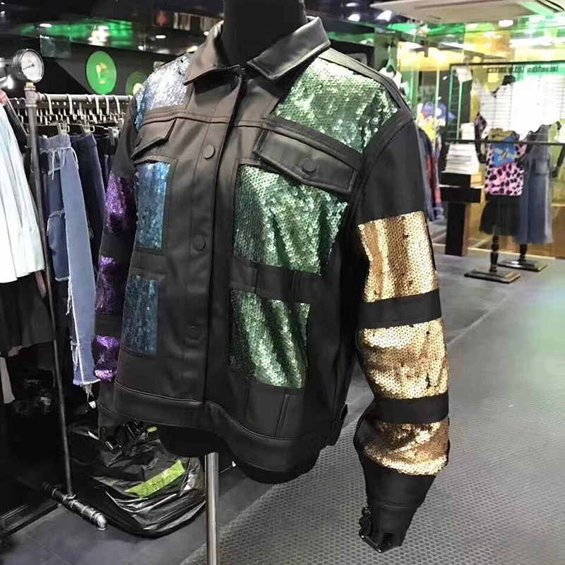 Новинка 2017 г. корейский стиль Для женщин Повседневное блестками куртка из