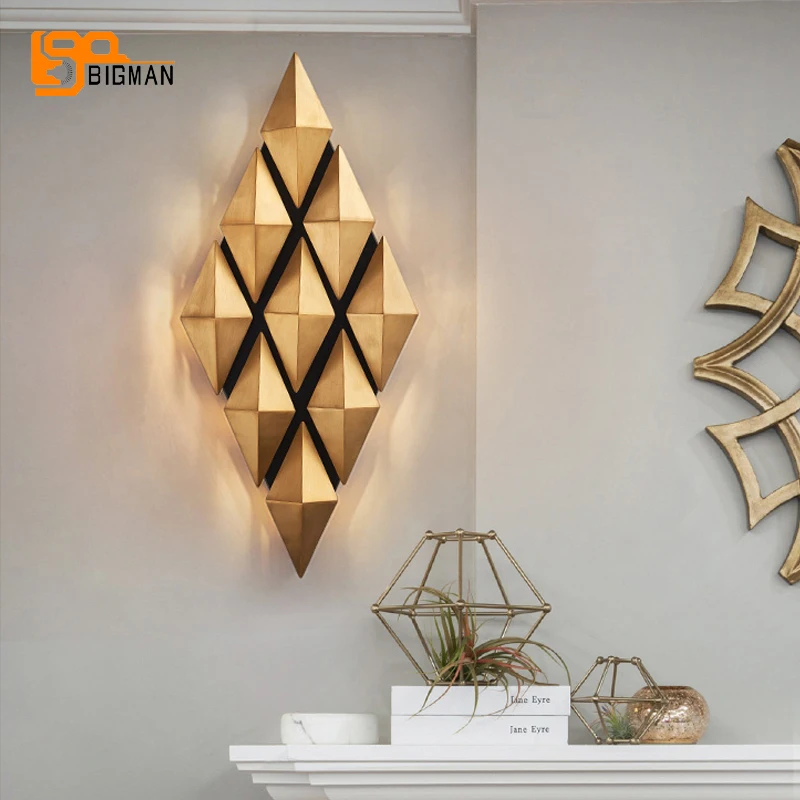 Арт деко современный настенный светильник светодиодный Wandlamp AC110V 220V Gold Гостиная