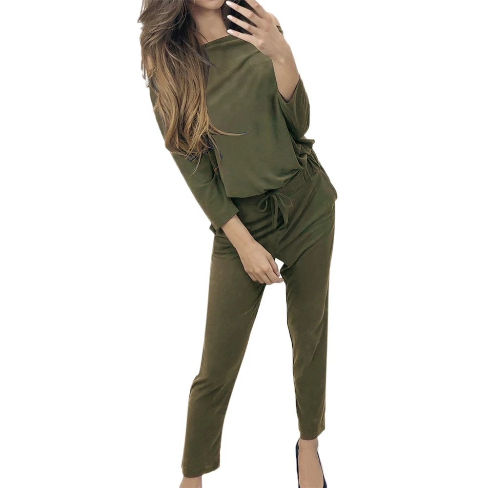 JAYCOSIN Женский комплект одежда сексуальный тонкий однотонный из двух частей с