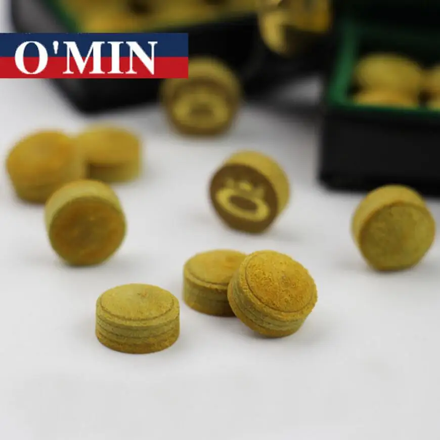 New 8 Pieces/lot Multilayer Omin Snooker Cue Tip 10mm/11mm Yellow Color M Hardness Professional Billiards Accessories China 2019 | Спорт и