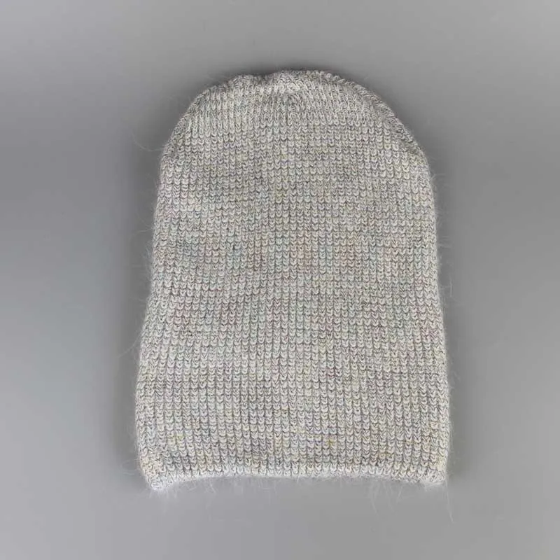 Двухслойные женские зимняя шапка Новые осенние и ангора вязаные Skullies Beanies cap
