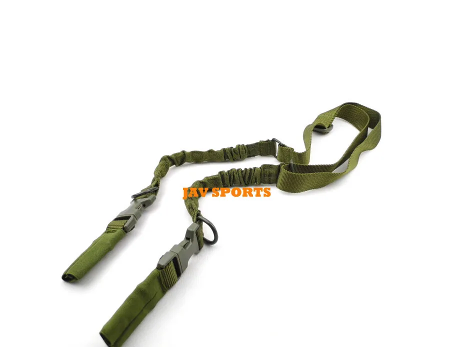 2 To 1 Point Double Bungee Tactical Rifle Sling Olive with Quick Detach Hook(SKU050040)
