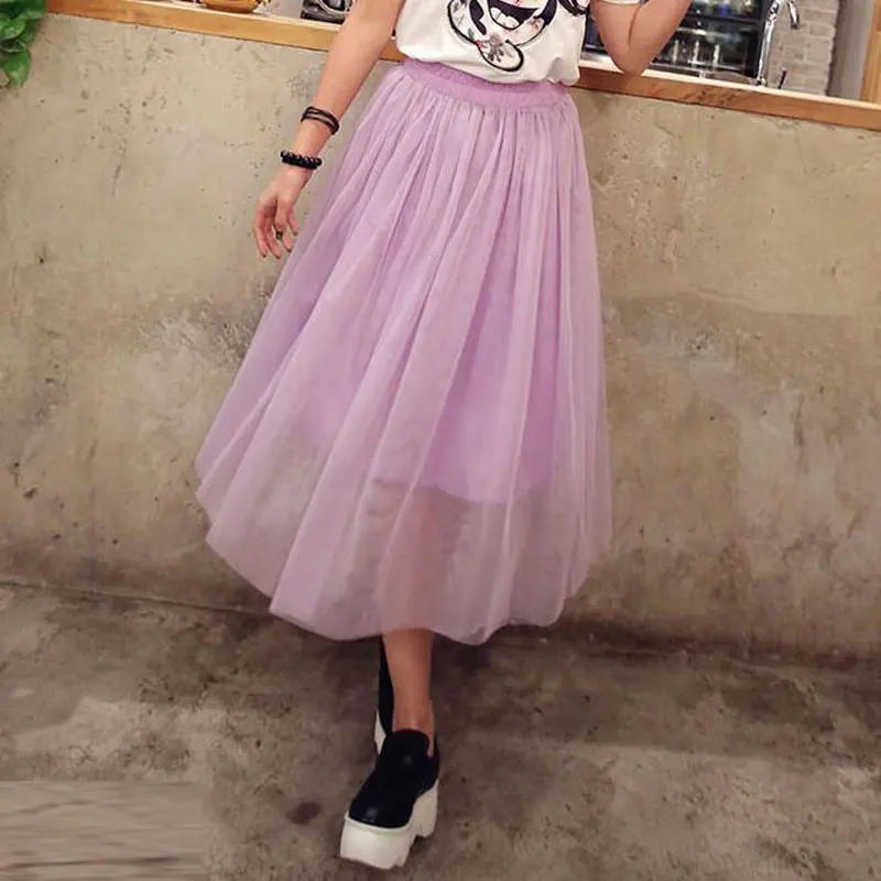 Женская шифоновая юбка пачка длинная Плиссированная белого черного розового