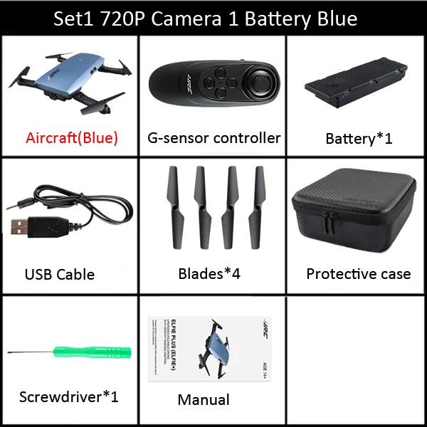 JJRC H47 ELFIE Plus с 720PCamera обновленный складной режим красоты селфи RC Дрон Квадрокоптер с небольшим контроллером - Цвет: Blue drone 1 battery