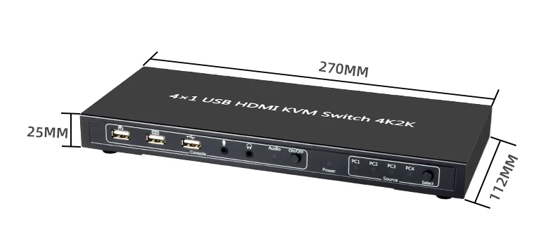 4 порта HDMI USB 2,0 KVM переключатель с горячей клавишей 4K60HZ