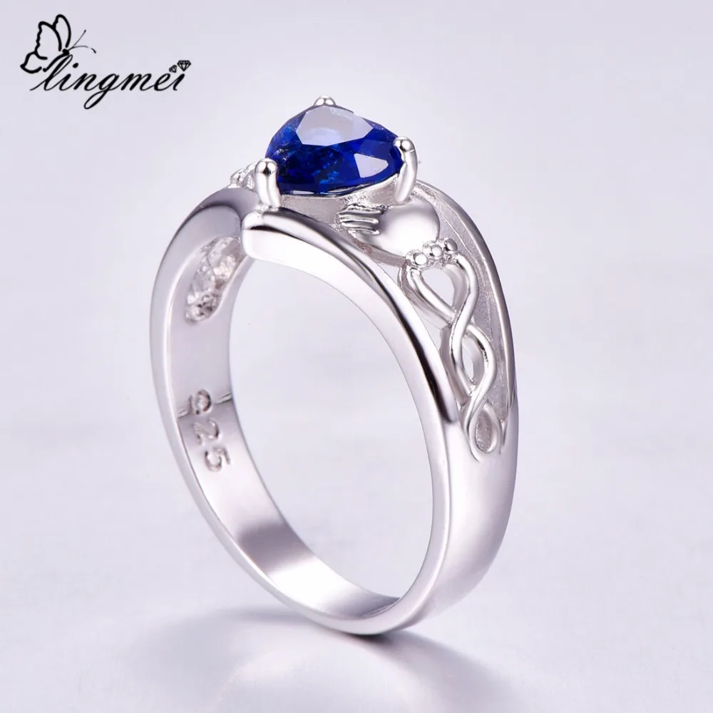 Lingmei Claddagh Стиль свадебное ювелирное изделие в виде сердца для женщин Мульти Цвет