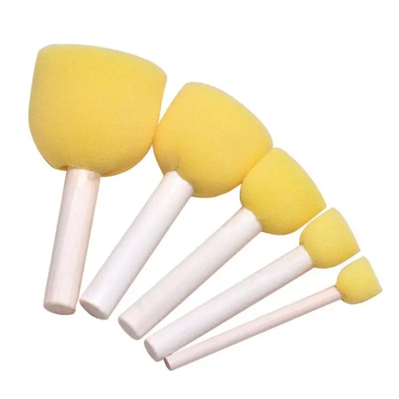4 шт./лот DIY Набор для рисования игрушки желтый кисть-губка изоляционная Губка Ручка щетки дети граффити Краски ing игрушки детям Craft - Цвет: 11