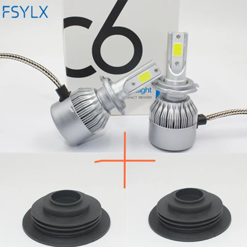 FSYLX C6 H4 светодиодный H7 H11 H8 H1 H3 9005 9006 880 881 5202 С Пылезащитным покрытием c6 лампы для