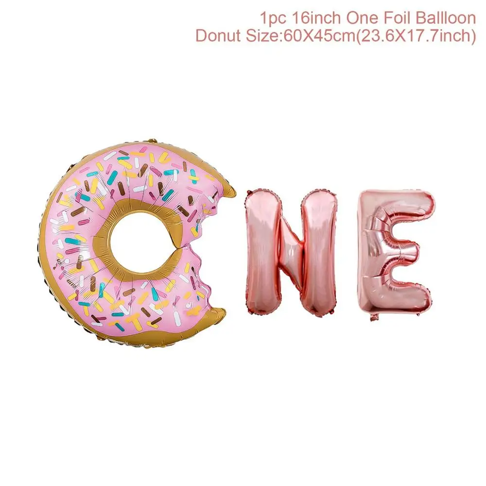 Donuts Foil Balloon1 QIFU, 1 шт., подставка для пончиков, настенная подставка для пончиков, украшение для свадьбы, дня рождения, вечеринки, для детей, для детского душа, деревянные пончики, вечерние украшения - Цвет: Donuts Foil Balloon1