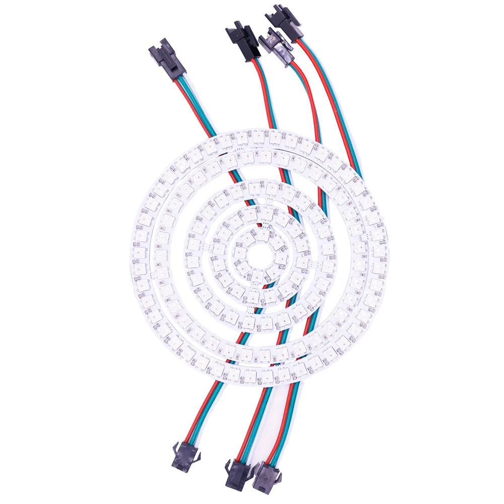 Адресуемых пикселей WS2812B кольцо 8/16/24/35/45/128 светодиодный s WS2812 5050 RGB светодиодный кольцо WS2811 ic встроенным RGB освещение украшение DC 5V