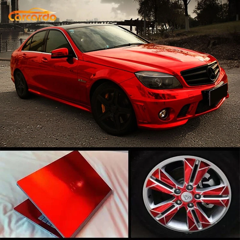 Высокая растягивающаяся хромированная Автомобильная наклейка Carcardo виниловая