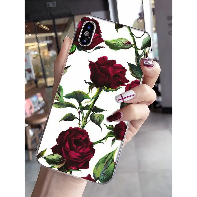Babaite Роза цветочный узор DIY Роскошный Высокий протектор на конце чехол для iPhone 8 7 6