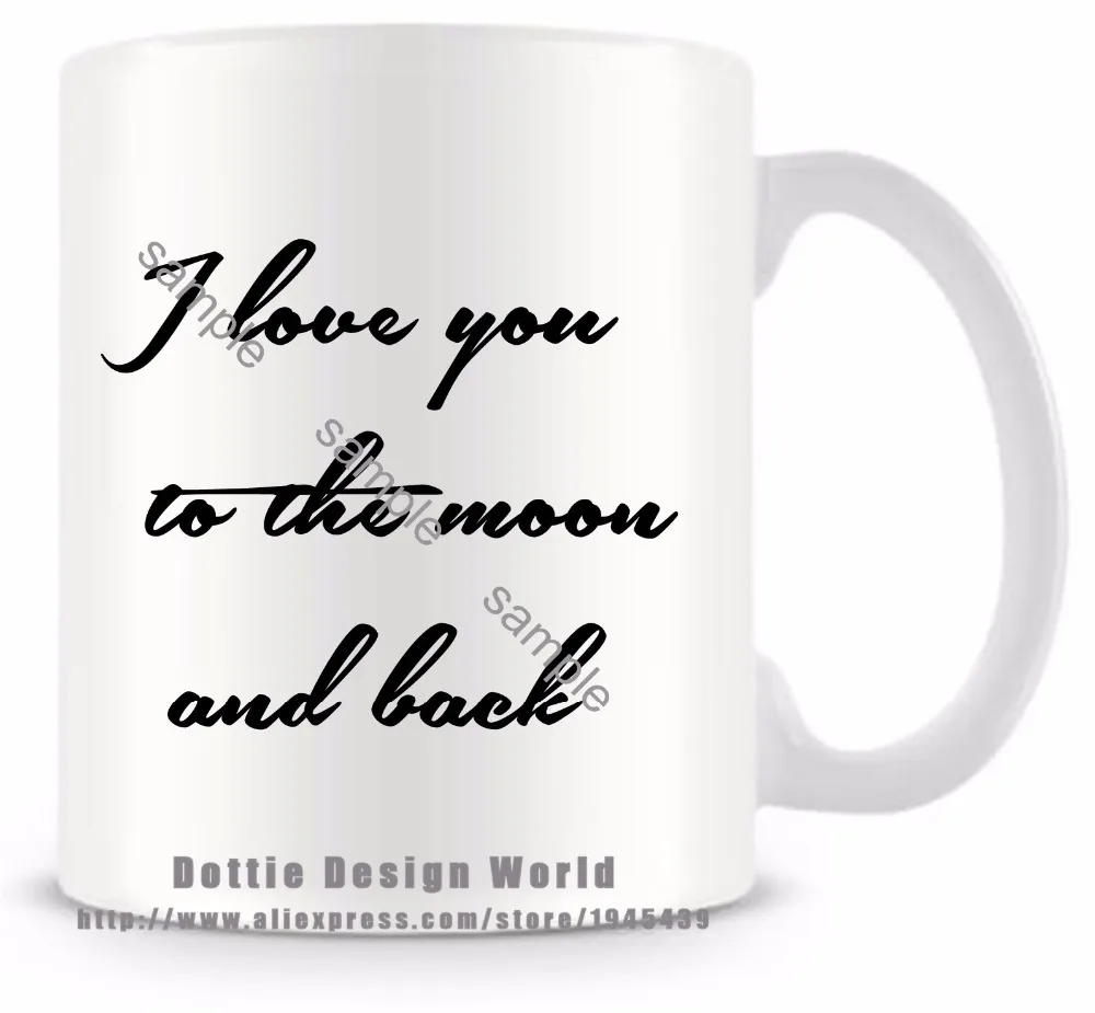 Я люблю тебя на Луну и обратно забавная новинка кружка для путешествий