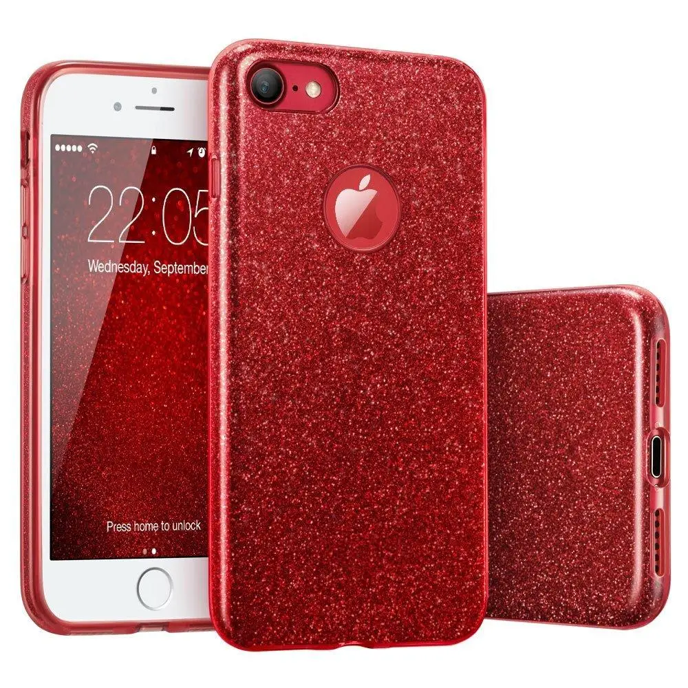 3 в 1 чехол градиентного цвета для iphone 6 6s Plus 5S блестящий прозрачный PC + TPU Coque 7 8 plus X s