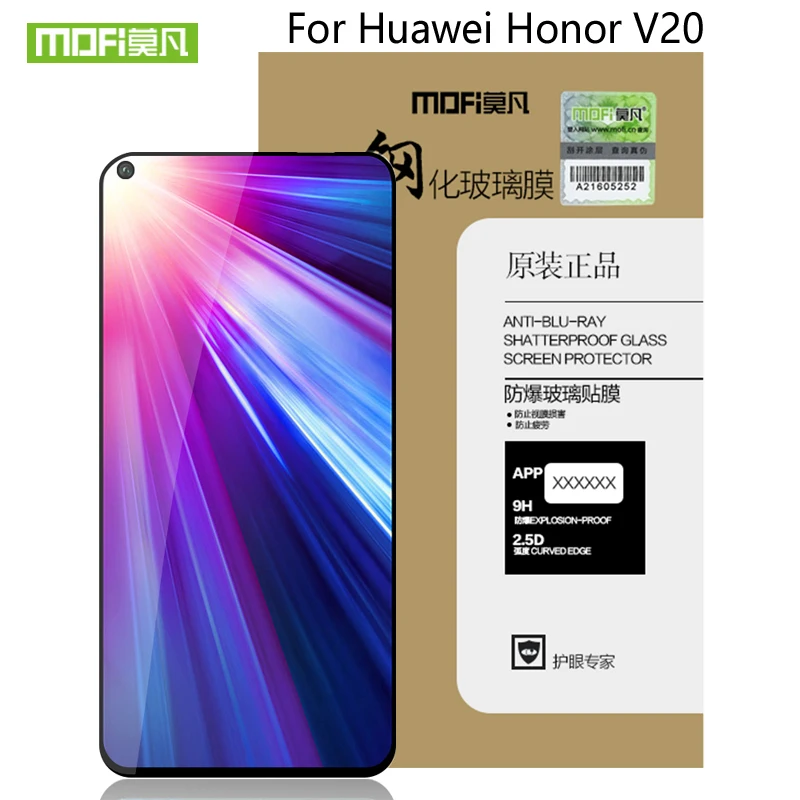 Закаленное стекло для Huawei Honor V20 HD полноэкранная защита MOFi 3D от царапин пленка View