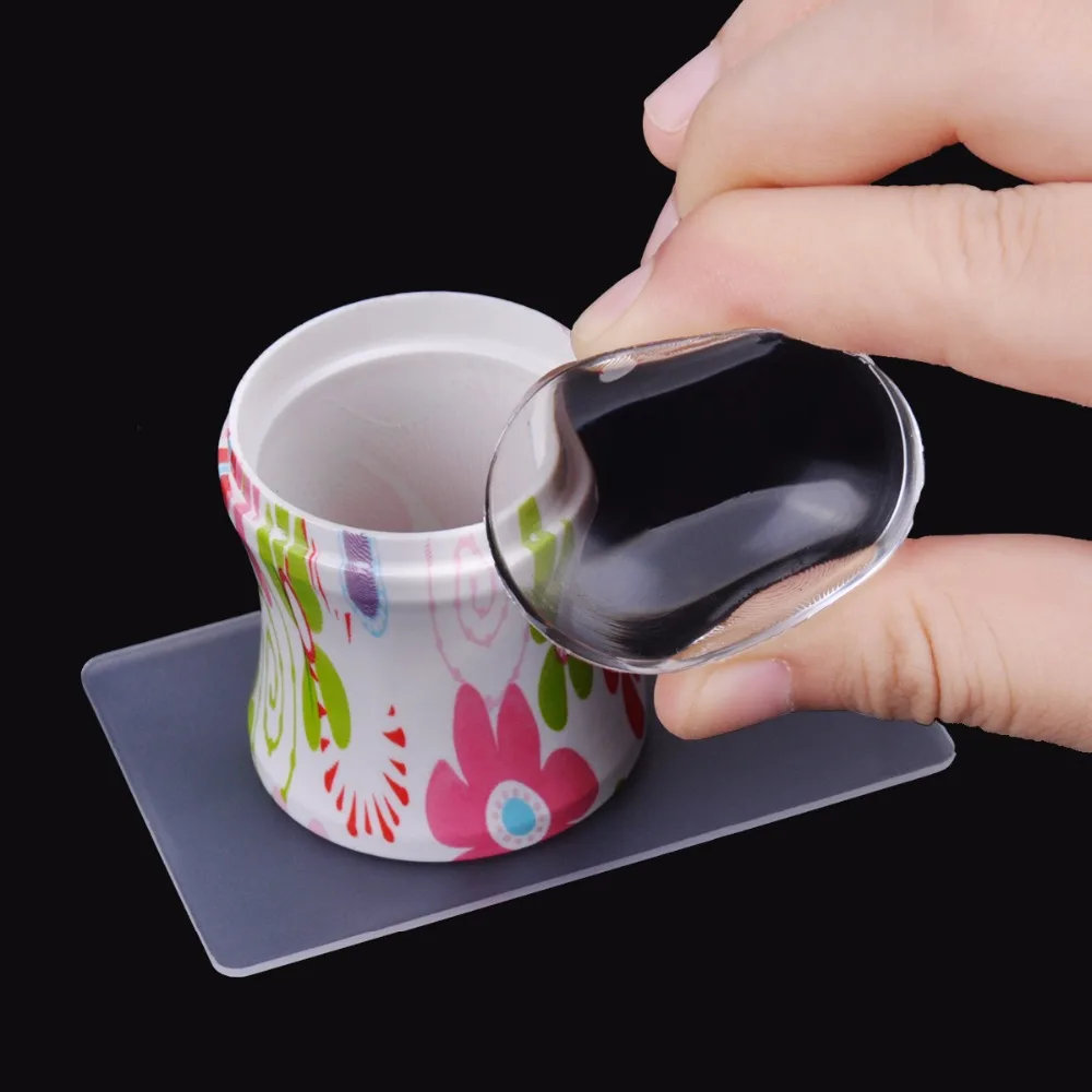 Biutee большой Размеры чистый прозрачные силиконовые нейл арта штамп Ракель с Кепки