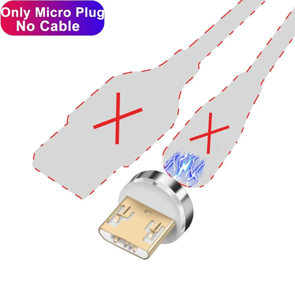 Олаф светодиодный магнитный кабель 3A для iPhone samsung huawei Xiaomi Micro usb type c Quick Charge 3,0 Быстрый Магнитный usb-кабель для зарядки - Цвет: Only For Micro Plug