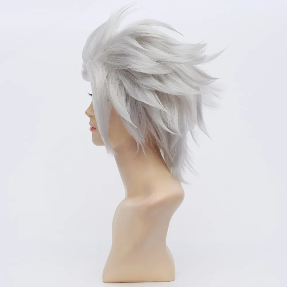 Bleach Hitsugaya Toushirou короткие серебристо белый парик для косплея синтетические волосы
