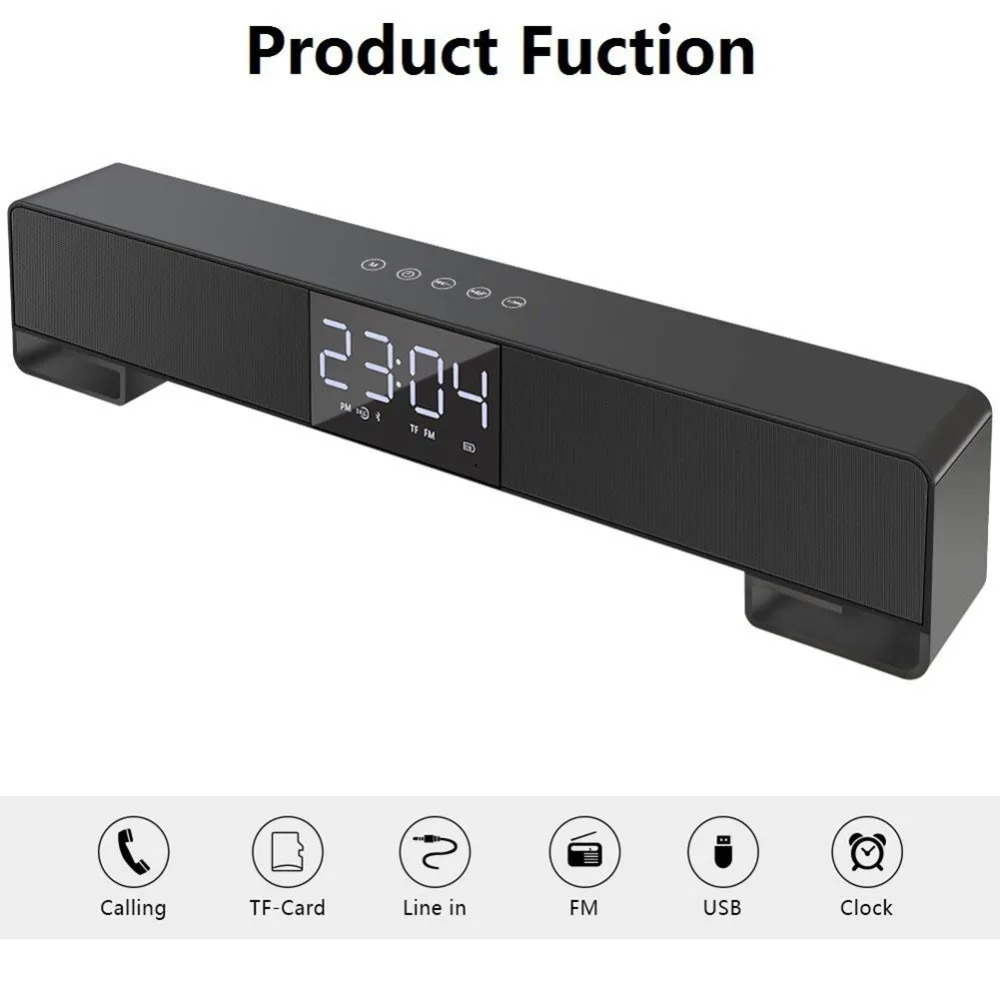 ТВ Sound Bar стол будильник bluetooth динамики Поддержка ЖК дисплей Дисплей Hands free fm радио