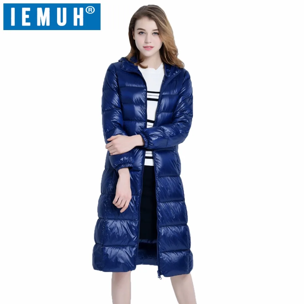 Женская спортивная куртка пуховик IEMUH на белом утином пуху теплая ветрозащитная
